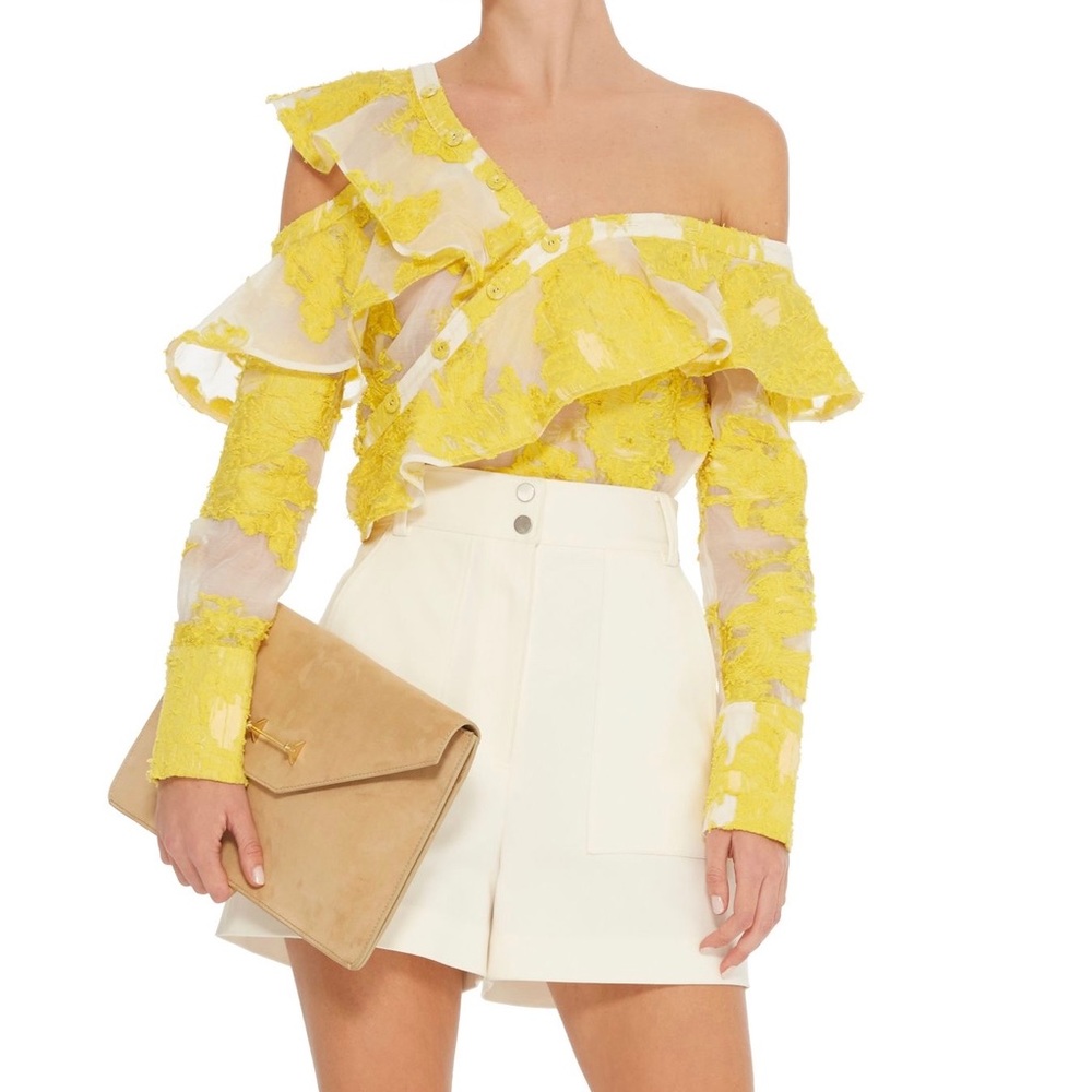 Self Portrait Floral Fil Coupe Ruffled Top